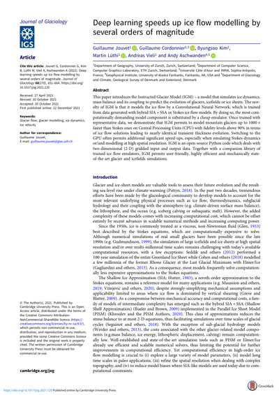 Deep learning speeds up ice flow modelling by several orders of magnitude